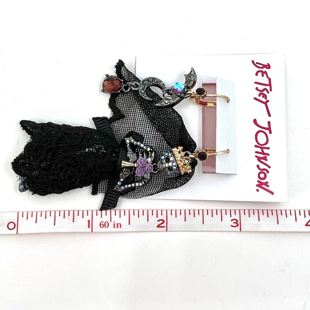 Betsey Johnson ‘Dark Magic’ Skeleton Bride Necklace & Earrings (2) Set NWT/HTF! - Picture 14 of 14